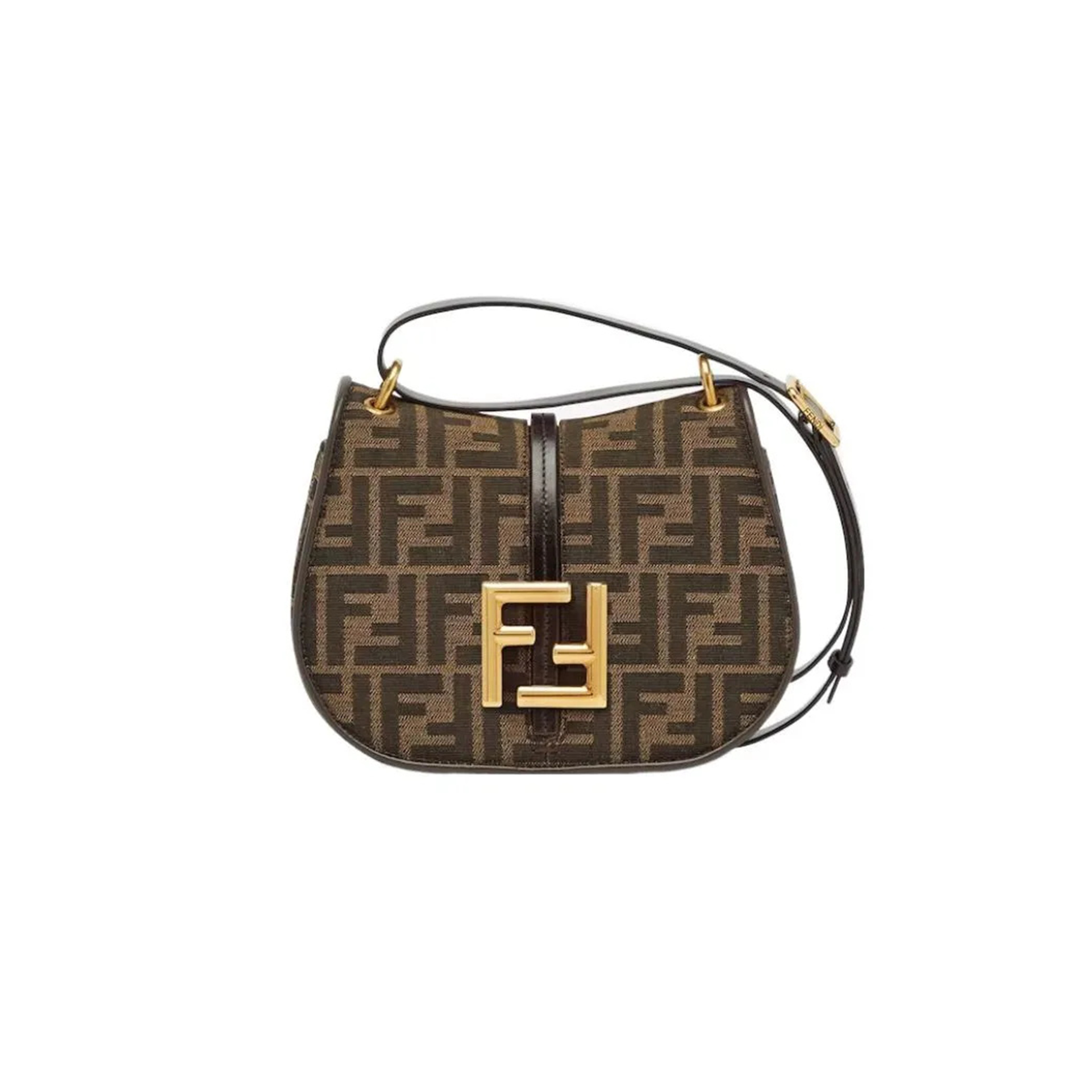 FENDI C'MON SMALL FABRIC BROWN 8BS082AQ08F1MJE (21*20*6.5)